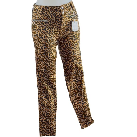 ZARA Women's Mid Rise Skinny Leopard Print Jeans Cotton Poly Stretch Size 4 - Picture 4 of 11
